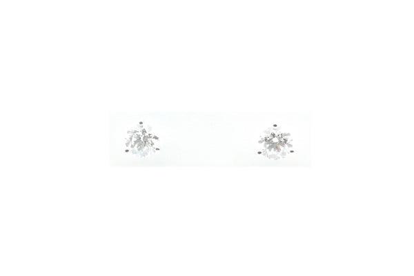 White Gold 3.0 Carat Total Weight Lab Grown Diamond Martini Stud Earrings