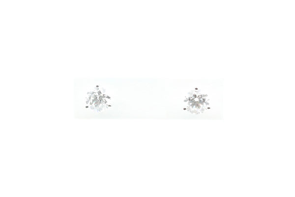 White Gold 4.0 Carat Total Weight Lab Grown Diamond Martini Stud Earrings