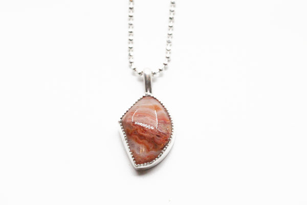 Sterling Silver Marquette Agate Necklace