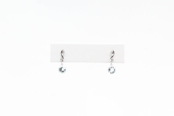 White Gold Aquamarine Drop Earrings