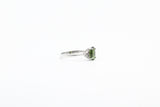White Gold Chrome Diopside Ring with Diamonds