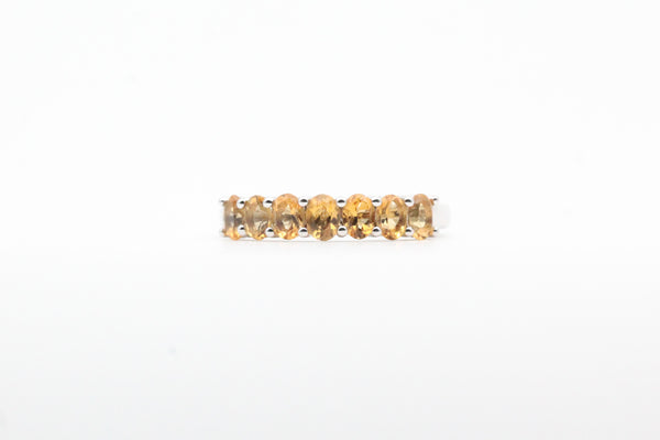 White Gold Citrine Straight Band