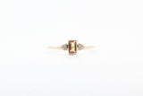 Yellow Gold Emerald Cut Citrine Ring