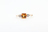 Yellow Gold Cushion Cut Citrine Ring