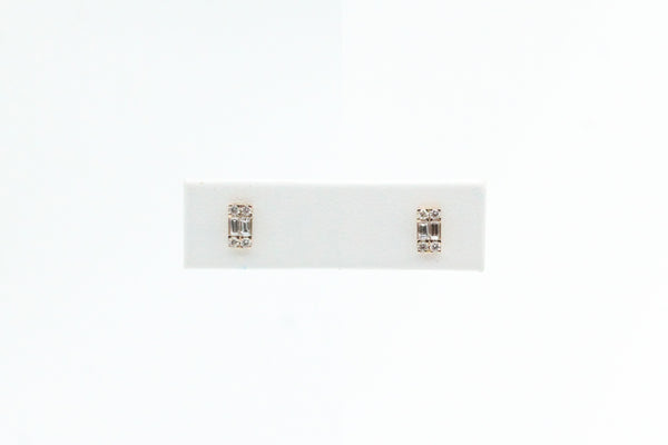 Yellow Gold Multi-Diamond Bar Earrings