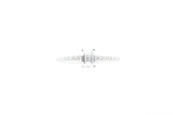 White Gold Emerald Cut Lab Grown Diamond Engagement Ring
