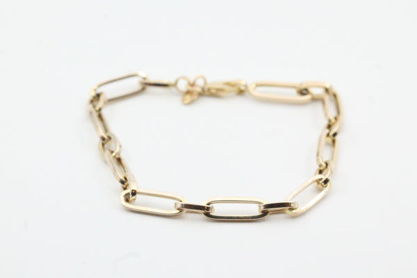 Yellow Gold Paperclip Bracelet