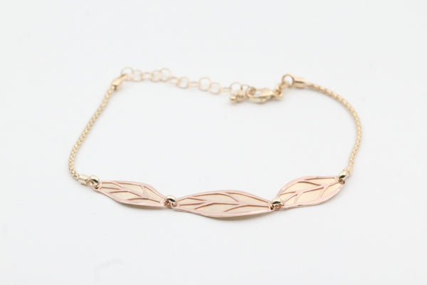 Yellow Gold Leaf Bracelet