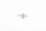White Gold Pear Shaped Cluster Promise Ring