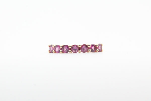 Yellow Gold Purple Garnet Straight Band