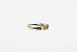 Yellow Gold Crisscross Rainbow Sapphire Ring
