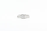 White Gold Round Diamond Halo Engagement Ring with Matching Band