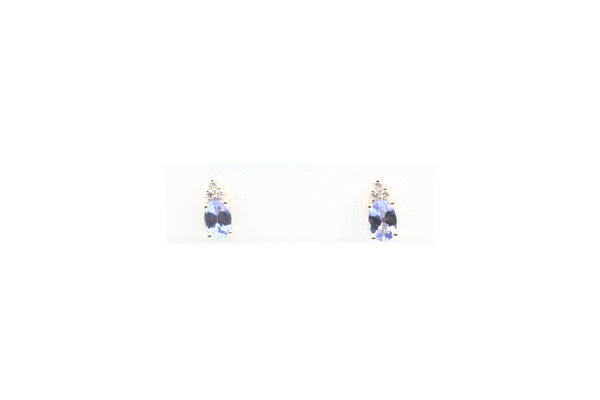 Yellow Gold Oval Tanzanite Earrings
