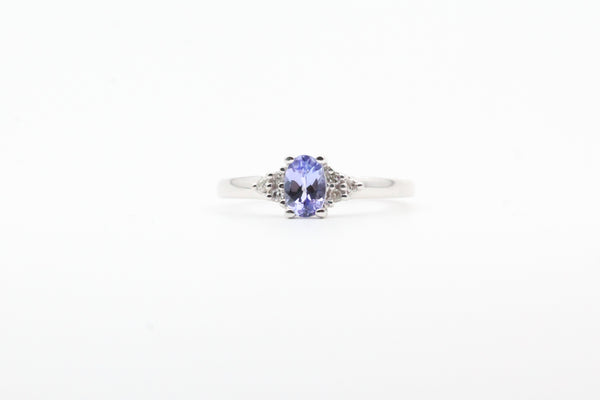 White Gold Oval Tanzanite Ring