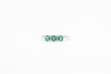 White Gold Emerald Three Stone Ring