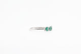 White Gold Emerald Three Stone Ring