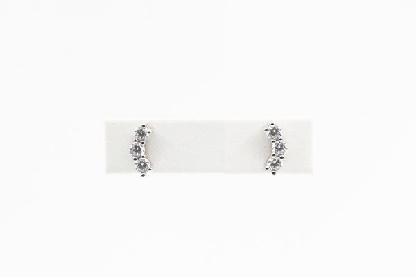 Sterling Silver Lafonn Three Stone Earrings