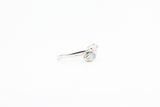 White Gold Two Stone Opal Bypass Ring