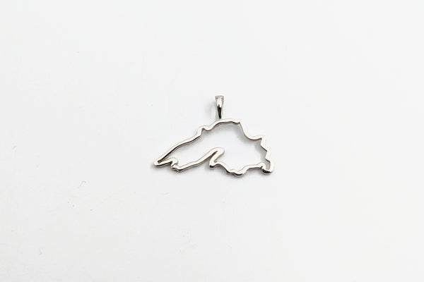 White Gold Lake Superior Outline Pendant