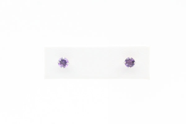 White Gold Amethyst Earrings