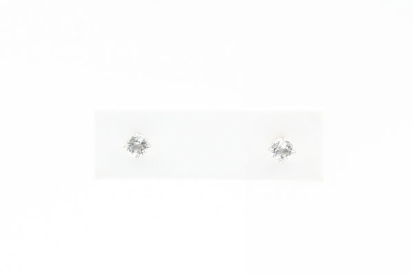 White Gold White Topaz Earrings