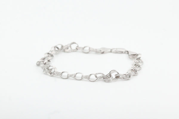 White Gold Triple Link Bracelet