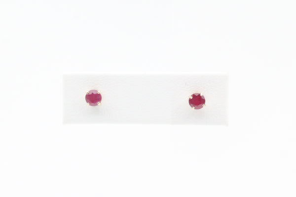 Yellow Gold Ruby Earrings