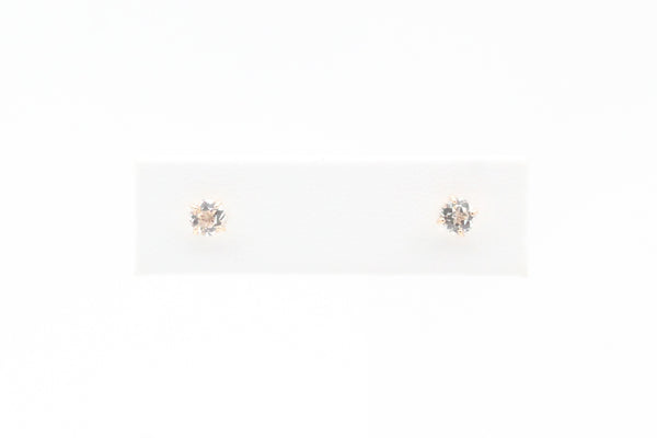 Yellow Gold White Topaz Earrings