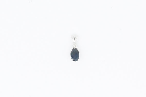 White Gold Sapphire and Diamond Pendant