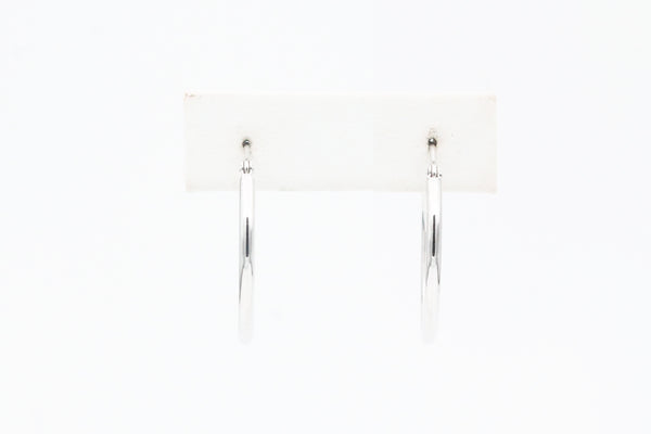White Gold Medium Classic Hoop Earrings