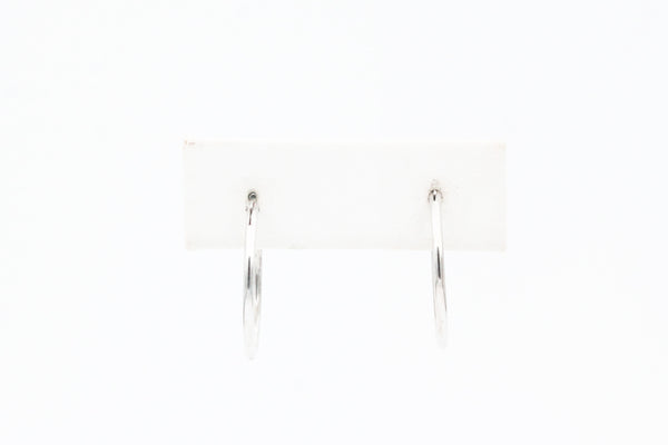 White Gold Thin Classic Hoop Earrings