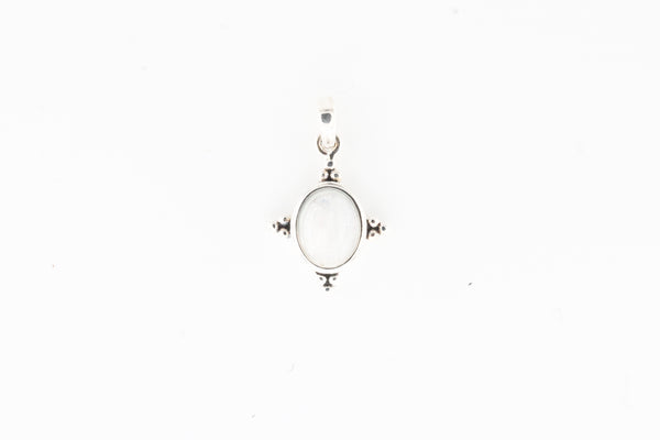 Sterling Silver Decorative Bezel Moonstone Pendant