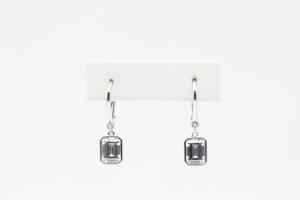 Sterling Silver Lassaire Bezel Drop Earrings