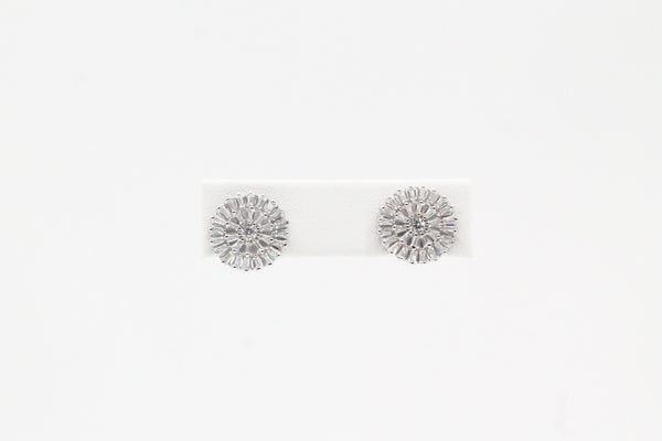 Sterling Silver Cluster Earrings with Cubic Zirconia