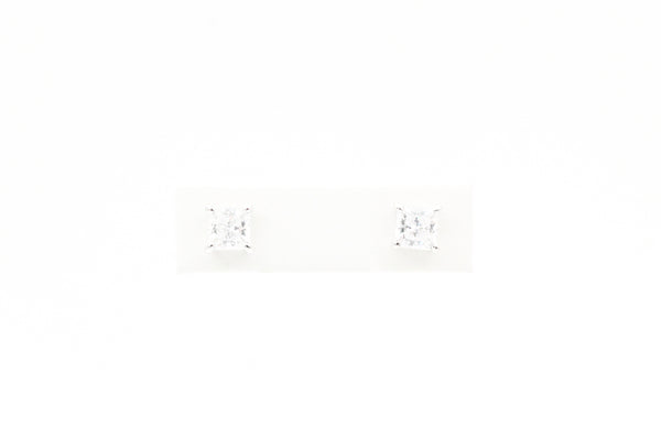 Lafonn Sterling Silver Classic Princess Cut Stud Earrings