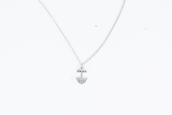 Lafonn Sterling Silver Small Anchor Necklace