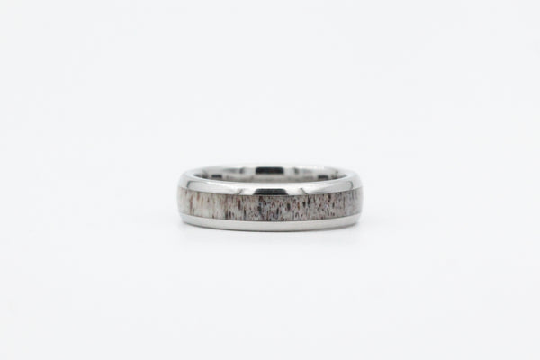 Serinium Narrow Antler Inlay Domed Ring