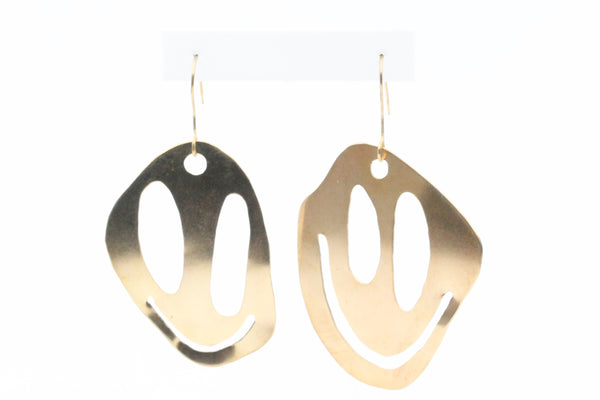 Brass Happy Guy Earrings