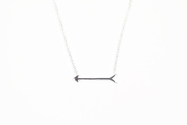 Sterling Silver Arrow Bar Necklace