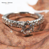 White Gold Engagement Ring with Round Diamond Center