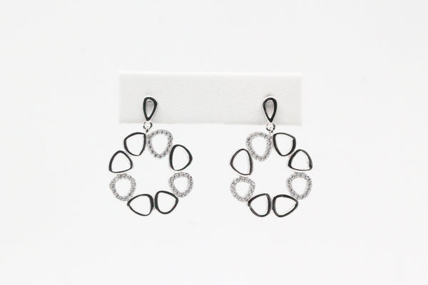 Sterling Silver Multi Circle Earrings with Cubic Zirconia