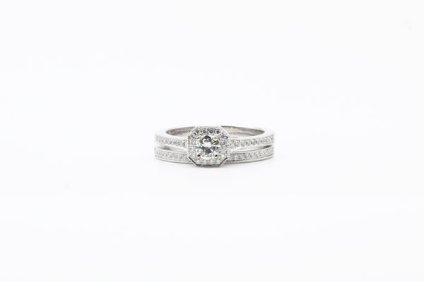 White Gold Milgrain Design Wedding Set Wattsson Wattsson