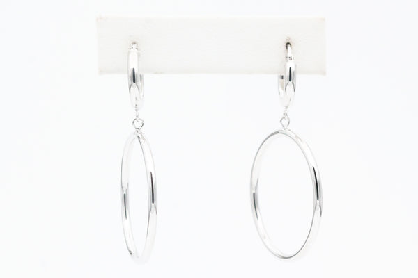 White Gold Double Hoop Earrings