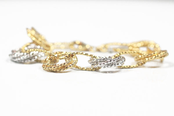 Two Tone Circle Link Bracelet