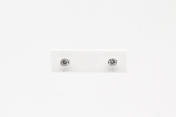 Sterling Silver Bezel Set Studs