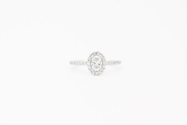 White Gold Oval Lab Grown Diamond Ring