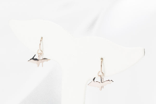 Rose Gold Upper Peninsula Dangle Earrings