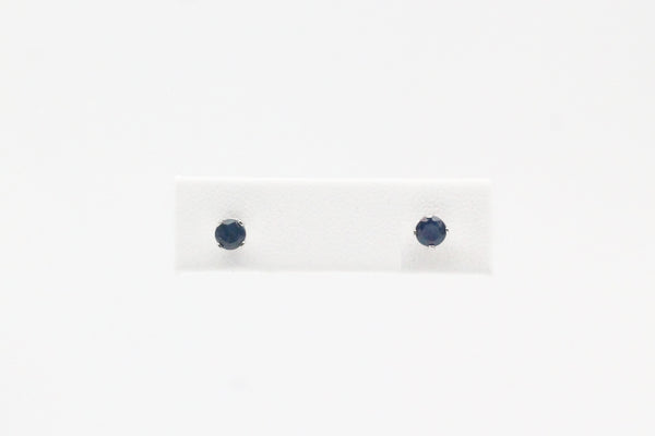 White Gold Sapphire Stud Earrings