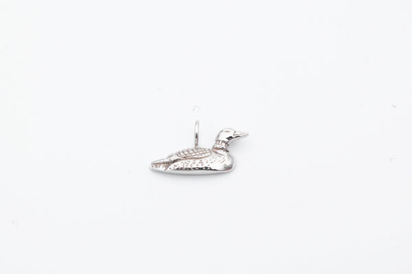 Small White Gold Loon Pendant