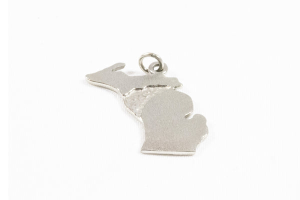 Brushed White Gold Michigan Pendant